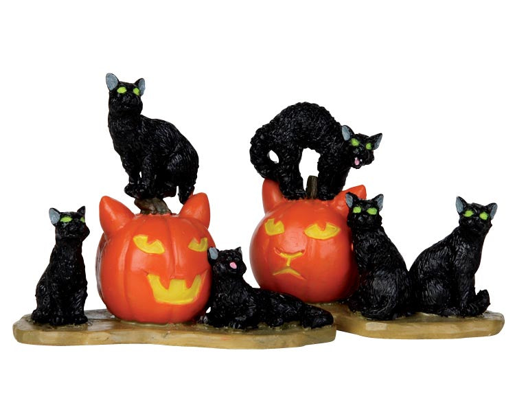 LEMAX Halloween Cats, set of 2 #12883